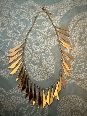 Gold Fringe Chevron Necklace - Women Jewelry